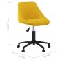 Silla de oficina giratoria de terciopelo amarilla mostaza