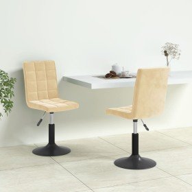 Sillas de comedor giratorias 2 uds terciopelo crema Sillas de comedor giratorias 2 uds terciopelo crema