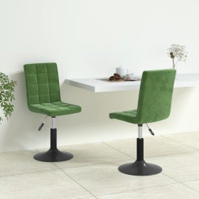 Sillas de comedor giratorias 2 unidades terciopelo verde oscuro Sillas de comedor giratorias 2 unidades terciopelo verde oscuro