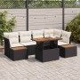 Conjunto de sofá de jardín 10 pcs Negro Poliratán