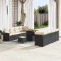 Conjunto de sofá de jardín con cojín 11 pcs Negro Poliratán en Sofás de exterior | Comprar online en Foro24