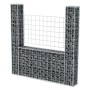 Cesta en forma de U muro de gaviones galvanizado 160x20x150 cm