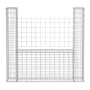 Cesta en forma de U muro de gaviones galvanizado 160x20x150 cm