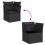 Conjunto de sofá de jardín 12 pcs Negro Rattan de Poliéster en Sofás de exterior | Comprar online en Foro24