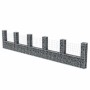 Cesta en forma de U muro de gaviones galvanizado 570x20x100 cm