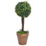 Plantas de boj artificial 2 uds forma bola maceta verde 56 cm