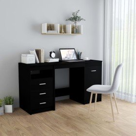 Escritorio de madera de ingeniería negro 140x50x76 cm Escritorio de madera de ingeniería negro 140x50x76 cm