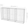 Cesta de muro de gaviones acero galvanizado 200x30x100 cm