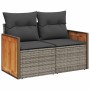 Conjunto de sofá de jardín 9 pcs Gris Gris oscuro