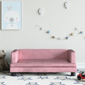 Sofá para niños de terciopelo rosa 80x45x30 cm