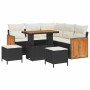 Conjunto de sofá de jardín 8 pcs Negro y crema 90 x 55 x 71 cm