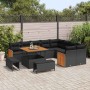 Conjunto de sofá de jardín 12 pcs Negro 100 x 100 x 71 cm