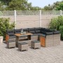 Conjunto de sofá de jardín 13 pcs Gris Gris oscuro