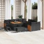 Conjunto de sofá de jardín 13 pcs Negro ratán sintético en Sofás de exterior | Comprar online en Foro24