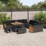 Conjunto de sofá de jardín 13 pcs Negro ratán sintético en Sofás de exterior | Comprar online en Foro24
