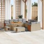 Conjunto de sofá de jardín 13 pcs Beige y gris claro en Sofás de exterior | Comprar online en Foro24