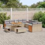 Conjunto de sofá de jardín 13 pcs Beige y gris claro en Sofás de exterior | Comprar online en Foro24