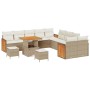 Conjunto de sofá de jardín 13 pcs Beige y Crema 80 x 80 x 71 cm