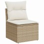 Conjunto de sofá de jardín 13 pcs Beige y Crema 80 x 80 x 71 cm