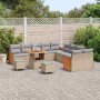 Conjunto de sofá de jardín 13 pcs Beige y gris claro