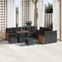 Conjunto de sofá de jardín 13 pcs Negro 90 x 55 x 71 cm
