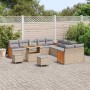 Conjunto de sofá de jardín 13 pcs Beige ratán sintético en Sofás de exterior | Comprar online en Foro24