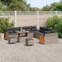 Conjunto de sofá de jardín 13 pcs Gris Gris oscuro en Sofás de exterior | Comprar online en Foro24