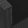 Set de sofás de jardín en forma de L con cojines 4 pzas negro