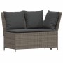 Juego de sofás jardín con cojines 5 pzas ratán sintético gris