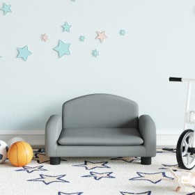 Sofá para niños de tela gris claro 50x40x30 cm