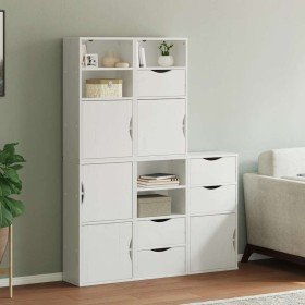 Armarios auxiliares 5 uds "ODDA" blanco 40x24x79 cm madera pino