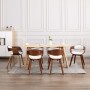 Sillas de comedor 6 unidades madera curvada y cuero sintético