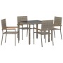 Conjunto de Comedor de Jardín 5 pcs Gris 90 x 90 x 75 cm