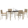 Conjunto de Comedor de Jardín 5 pcs Beige ratán sintético en Sillas de jardín | Comprar online en Foro24