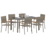 Conjunto de Comedor de Jardín 7 pcs Gris 150 x 90 x 75 cm