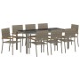 Conjunto de Comedor de Jardín 9 pcs Gris 190 x 90 x 75 cm