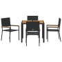 Conjunto de Comedor de Jardín 5 pcs Negro y Marrón