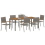 Conjunto de Comedor de Jardín 7 pcs Gris 190 x 90 x 75 cm