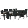 Conjunto de Comedor de Jardín 9 pcs Negro Poliratán
