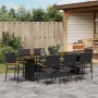 Conjunto de Comedor de Jardín 9 pcs Negro Poliratán