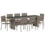 Conjunto de Comedor de Jardín 9 pcs Gris Poliratán