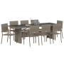 Conjunto de Comedor de Jardín 9 pcs Gris Poliratán