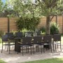 Conjunto de Comedor de Jardín 11 pcs Negro Poliratán