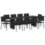 Conjunto de Comedor de Jardín 11 pcs Negro Poliratán