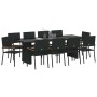 Conjunto de Comedor de Jardín 11 pcs Negro Poliratán