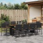 Conjunto de Comedor de Jardín 11 pcs Negro Poliratán