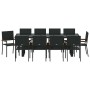 Conjunto de Comedor de Jardín 11 pcs Negro Poliratán