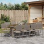 Conjunto de Comedor de Jardín 11 pcs Gris Poliratán