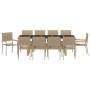 Conjunto de Comedor de Jardín 11 pcs Beige Poliratán