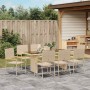 Conjunto de Comedor de Jardín 9 pcs Beige 190 x 80 x 75 cm